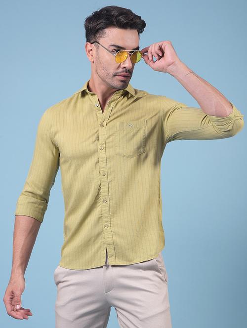 men striped long sleeve slim fit casual shirt - 21914330 - Standard Image - 0