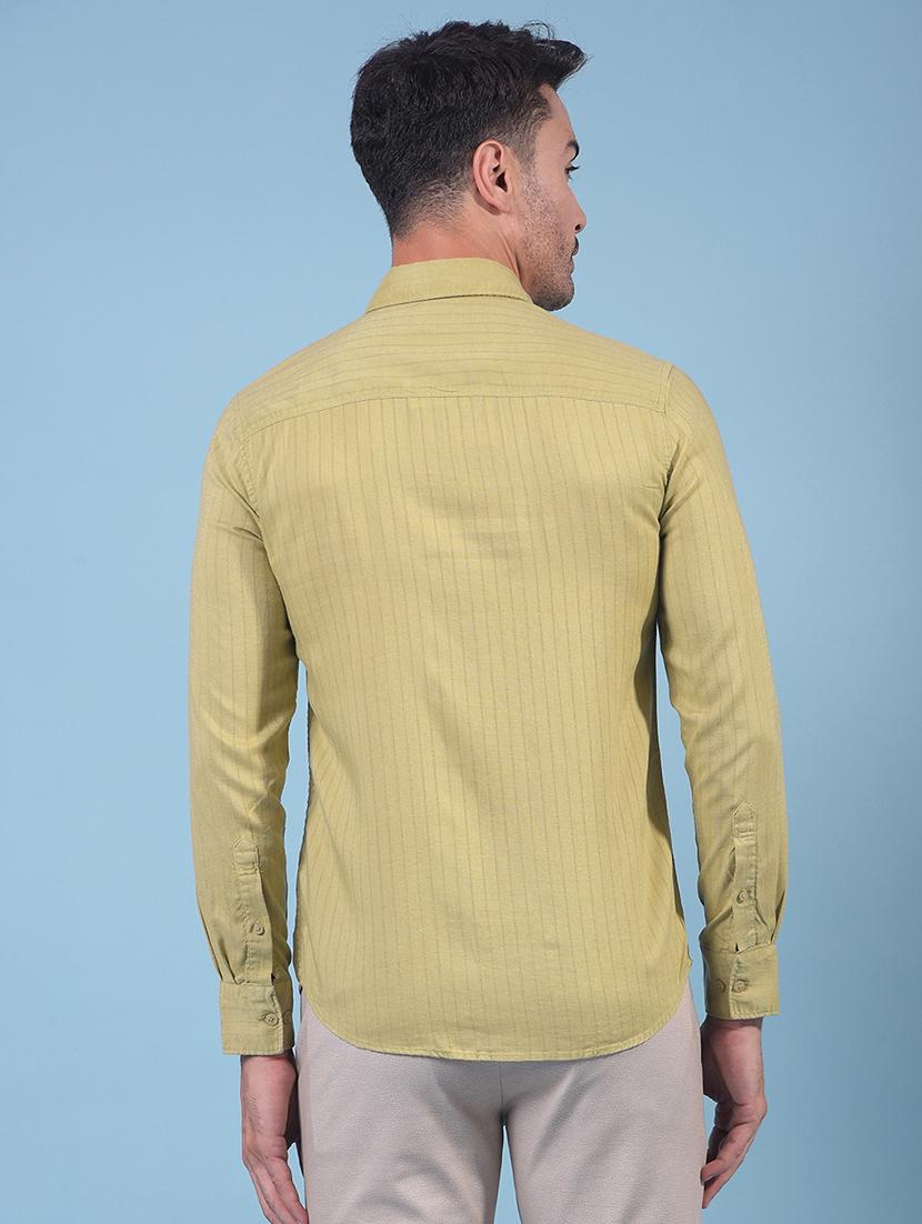 men striped long sleeve slim fit casual shirt - 21914330 - Standard Image - 3