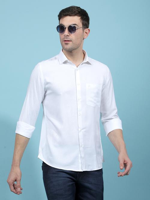men solid long sleeve slim fit casual shirt - 21914348 - Standard Image - 0