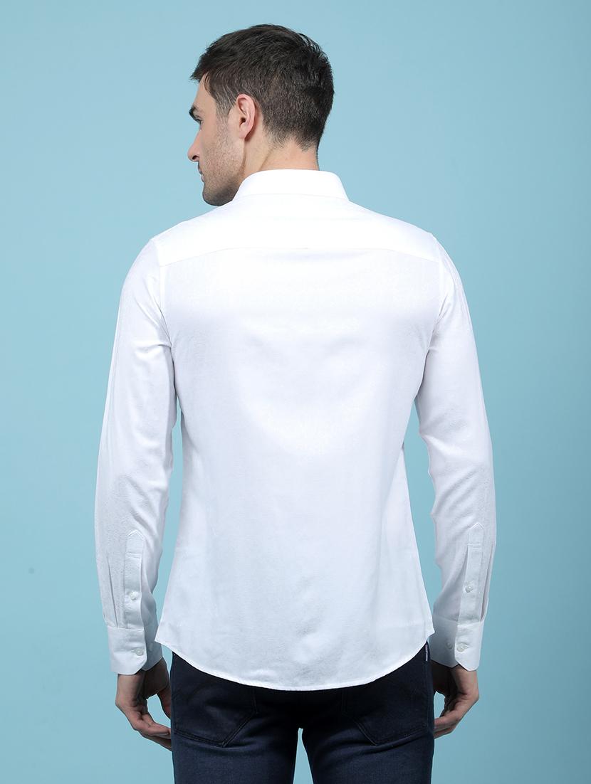 men solid long sleeve slim fit casual shirt - 21914348 - Standard Image - 3