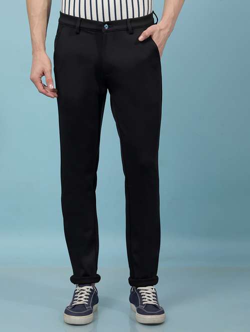 men solid mid rise flat front casual chinos - 21914375 - Standard Image - 0