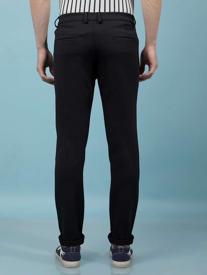 men solid mid rise flat front casual chinos - 21914375 - Standard Image - 3