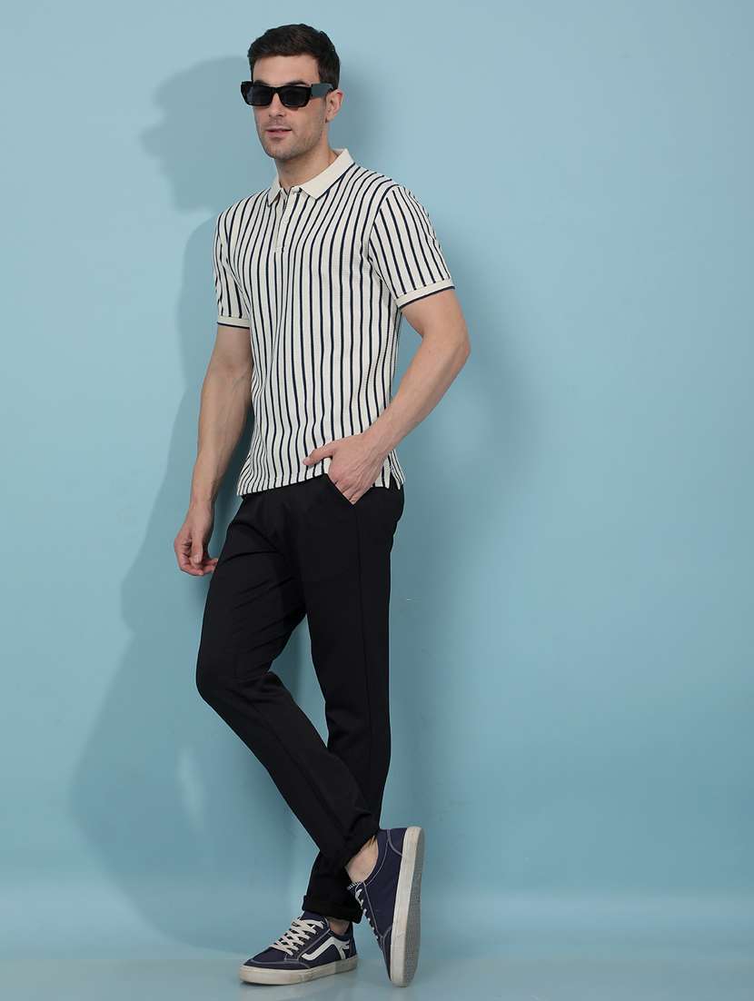 men solid mid rise flat front casual chinos - 21914375 - Standard Image - 5