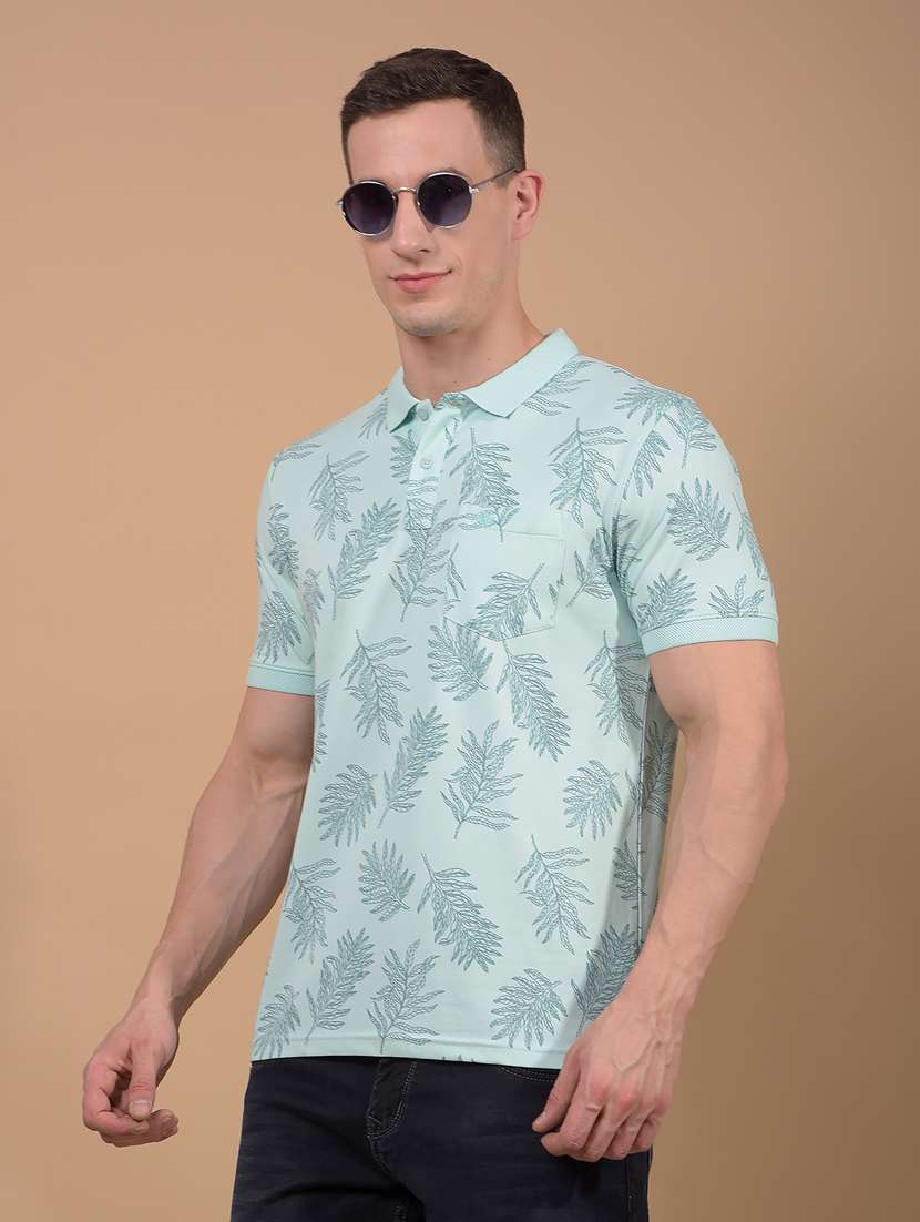 men printed short sleeve regular fit polo t-shirt