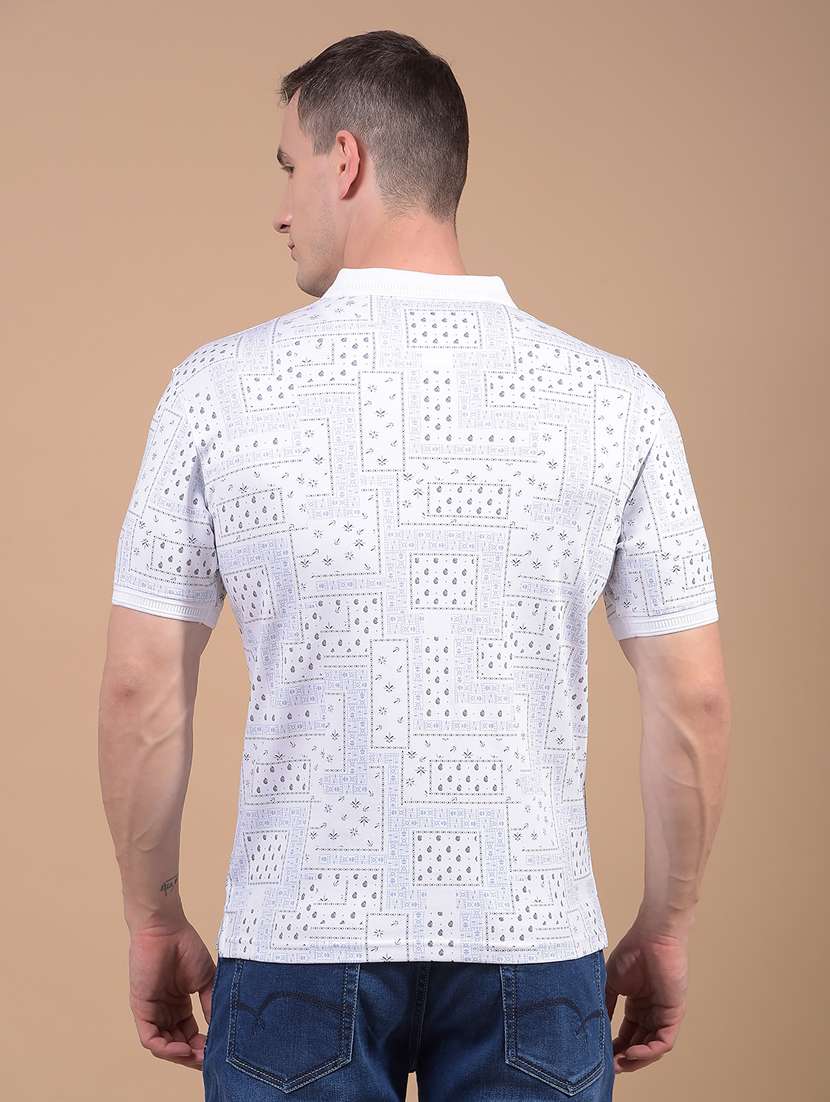 men printed short sleeve slim fit polo t-shirt - 21914414 -  Standard Image - 3
