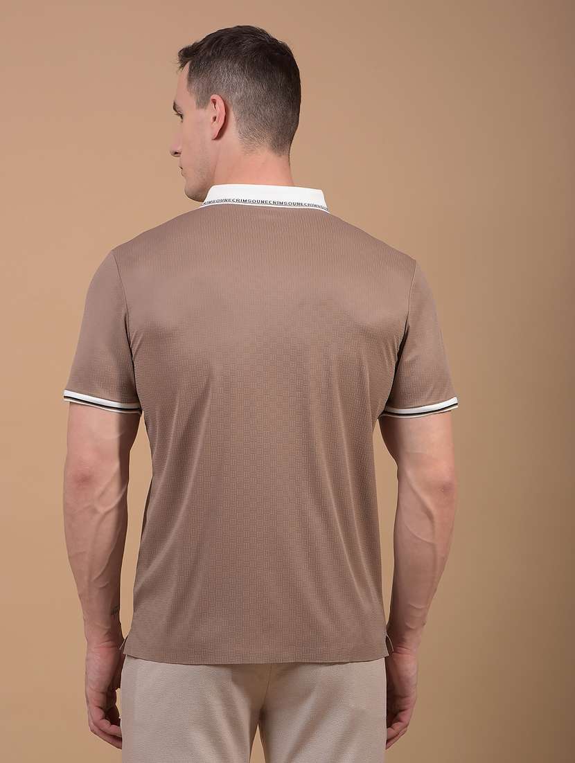 men self design short sleeve slim fit polo t-shirt - 21914417 -  Standard Image - 3