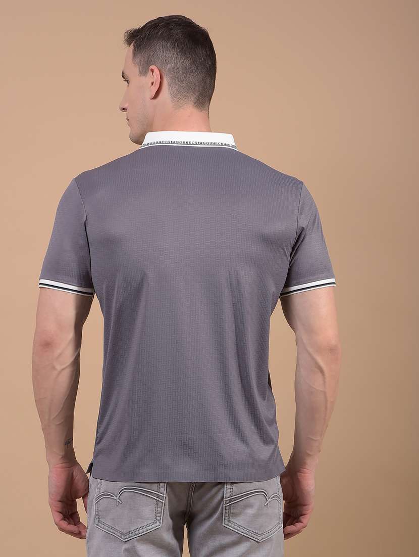 men self design short sleeve slim fit polo t-shirt - 21914418 - Standard Image - 3