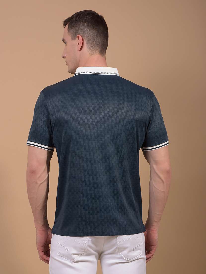 men self design short sleeve slim fit polo t-shirt - 21914419 -  Standard Image - 3