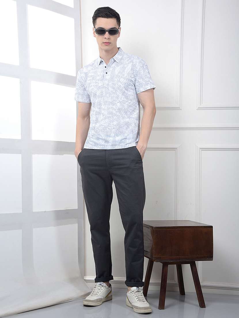 men printed short sleeve slim fit polo t-shirt - 21914428 -  Standard Image - 5