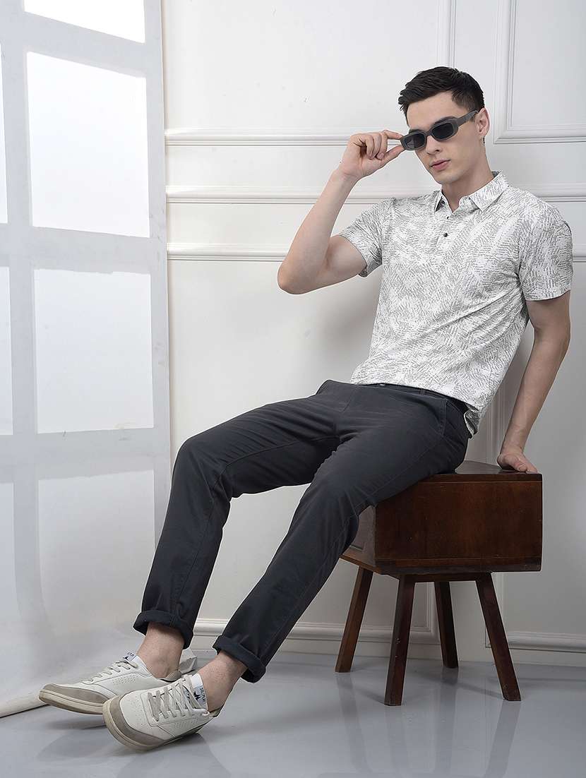 men printed short sleeve slim fit polo t-shirt - 21914428 -  Standard Image - 5