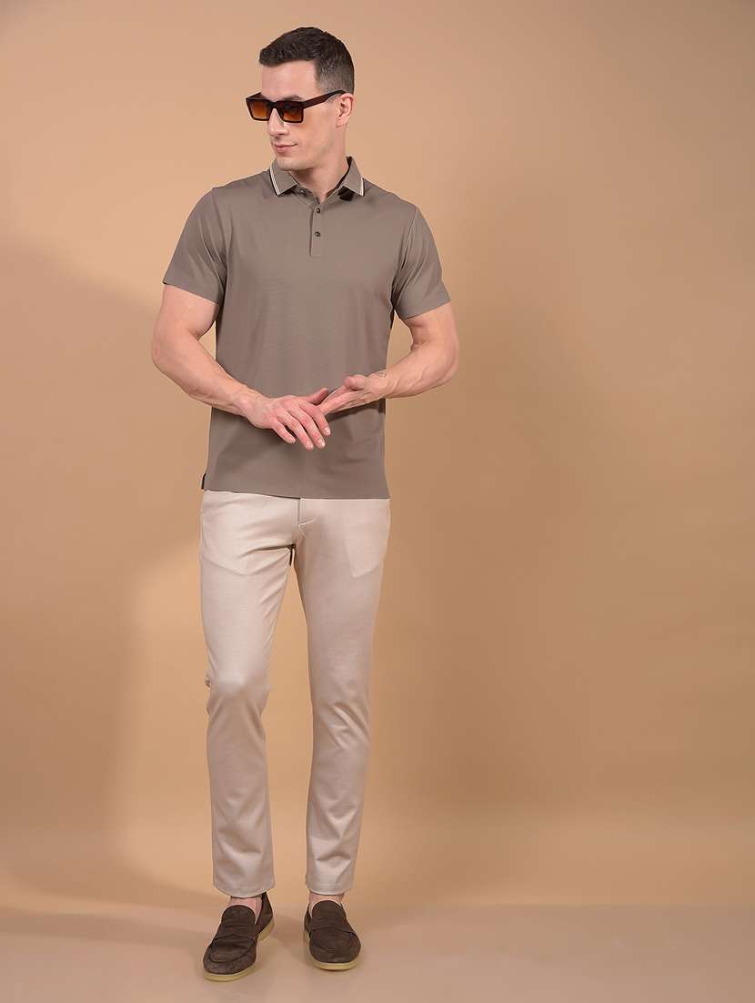 men solid short sleeve slim fit polo t-shirt - 21914432 -  Standard Image - 5