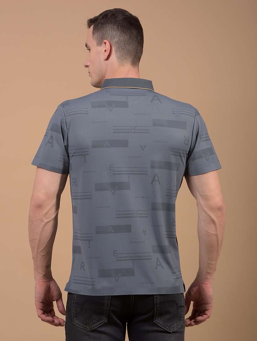 men printed short sleeve slim fit polo t-shirt - 21914433 -  Standard Image - 3