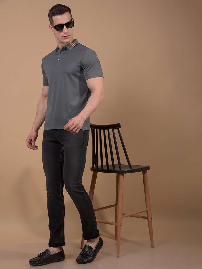 men solid short sleeve slim fit polo t-shirt - 21914434 -  Standard Image - 5