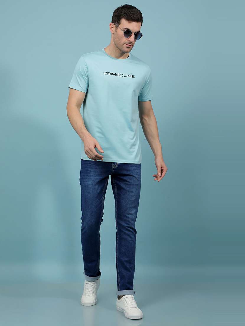 men chest print round neck regular fit t-shirt - 21914444 -  Standard Image - 5