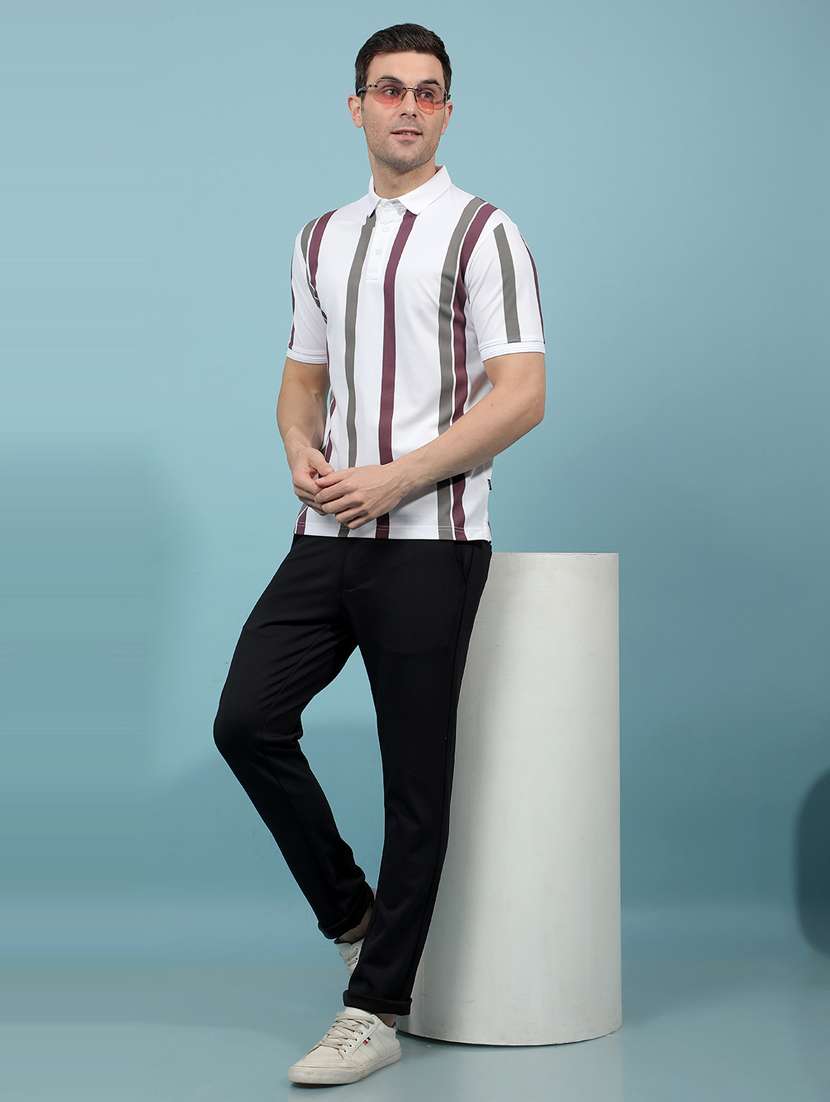 men striped short sleeve regular fit polo t-shirt - 21914449 -  Standard Image - 5