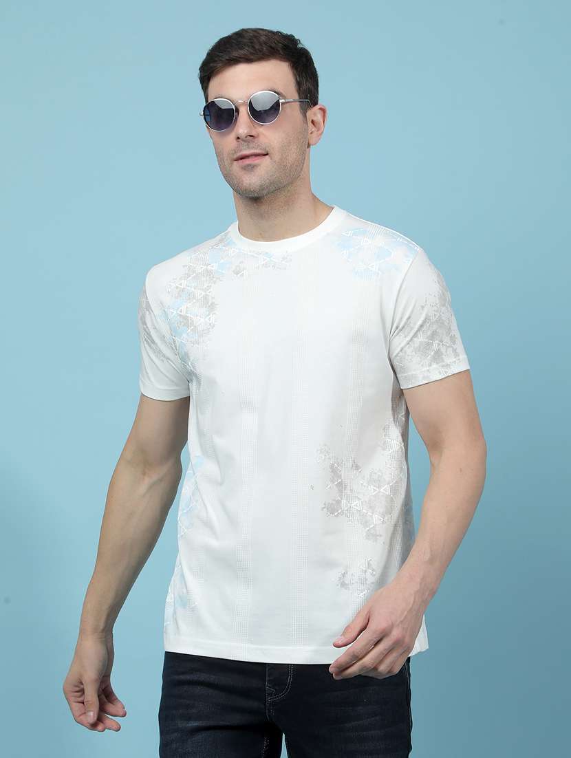 men printed short sleeve slim fit casual t-shirt