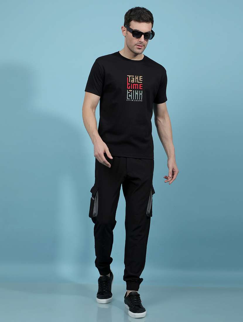 men chest print round neck regular fit t-shirt - 21914453 -  Standard Image - 5