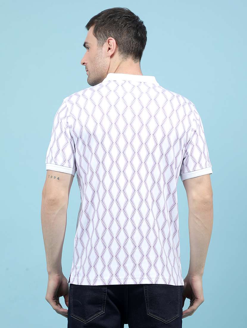 men printed short sleeves regular fit polo t-shirt - 21914466 -  Standard Image - 3