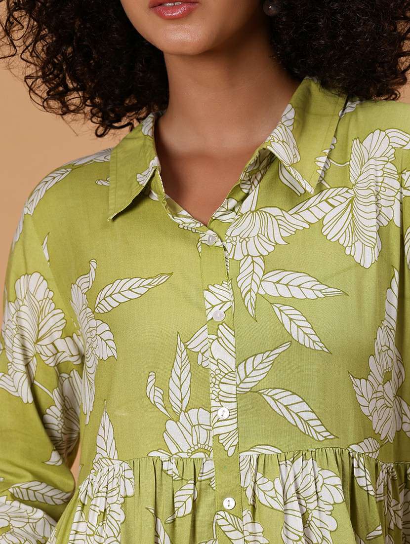 women floral printed three quarter sleeve a-line ethnic dress - 21914597 -  Standard Image - 5