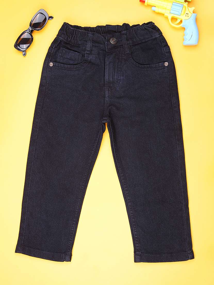 boys solid mid rise relaxed fit jean