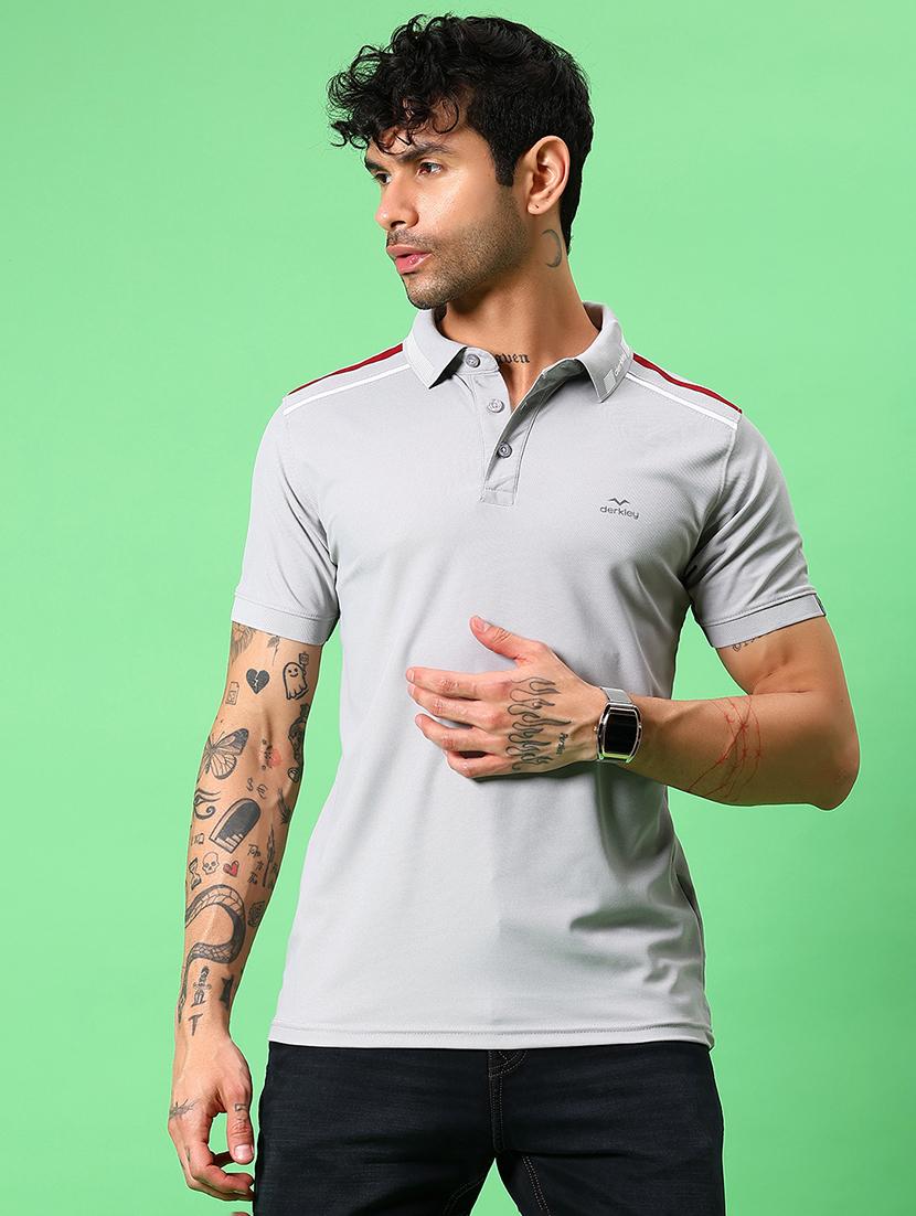 men solid short sleeve slim fit polo t-shirt - 21914983 -  Zoom Image - 0