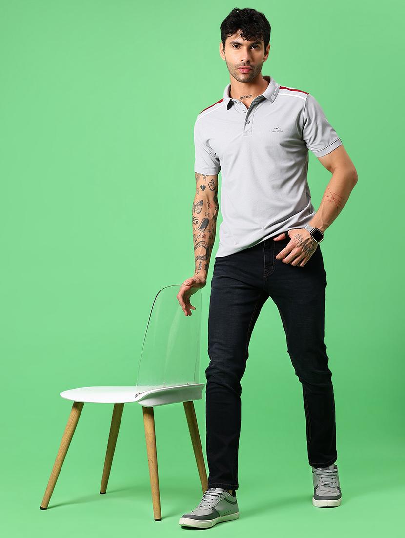 men solid short sleeve slim fit polo t-shirt - 21914983 - Standard Image - 3
