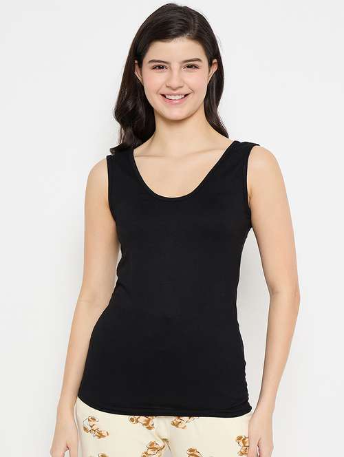 women black solid sleeveless camisole - 21915105 -  Standard Image - 0