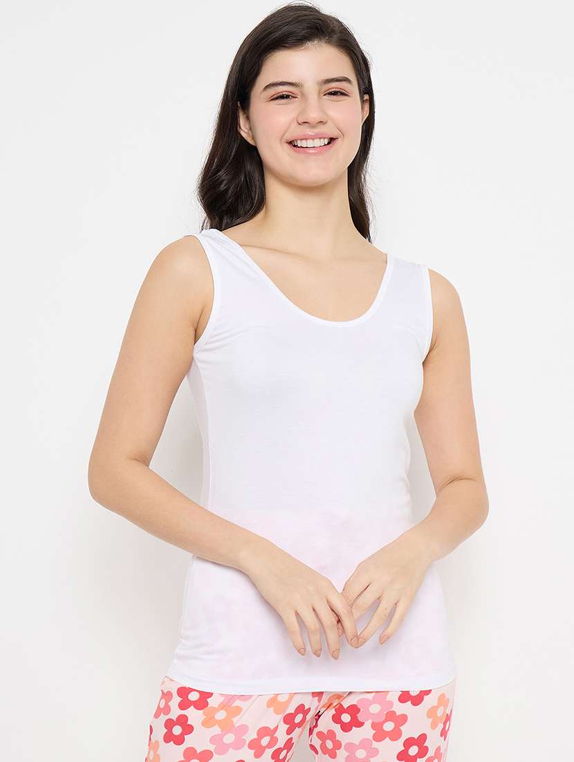 women white solid sleeveless camisole