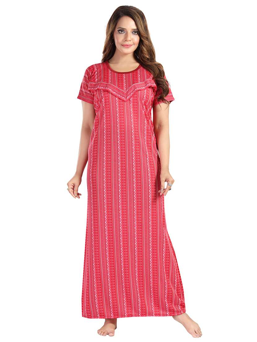 women printed short sleeve maternity wear nighty - 21915126 - Zoom Image - 0