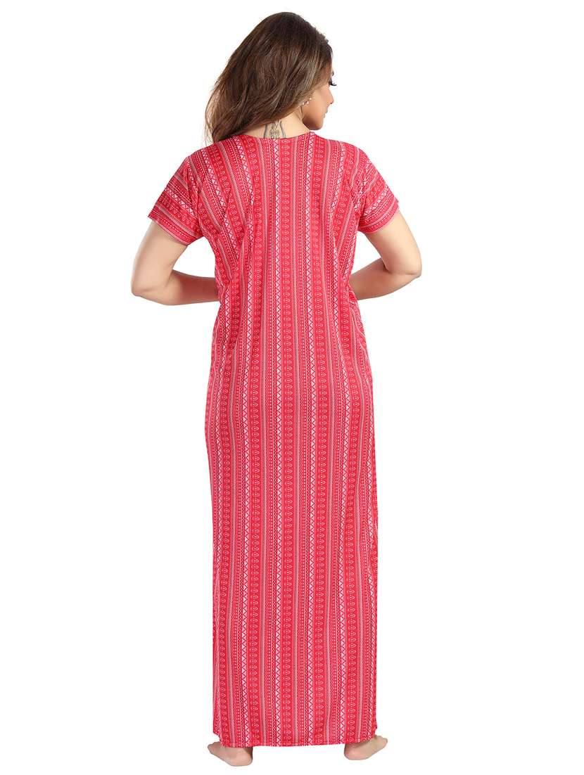 women printed short sleeve maternity wear nighty - 21915126 - Standard Image - 3