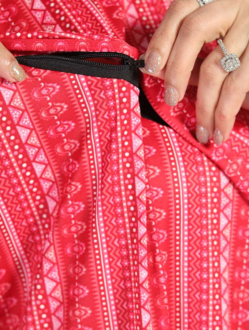 women printed short sleeve maternity wear nighty - 21915126 - Standard Image - 5