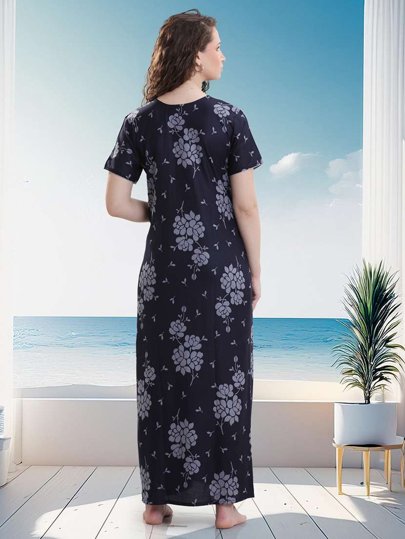 women floral printed short sleeves nighty - 21915363 -  Standard Image - 3