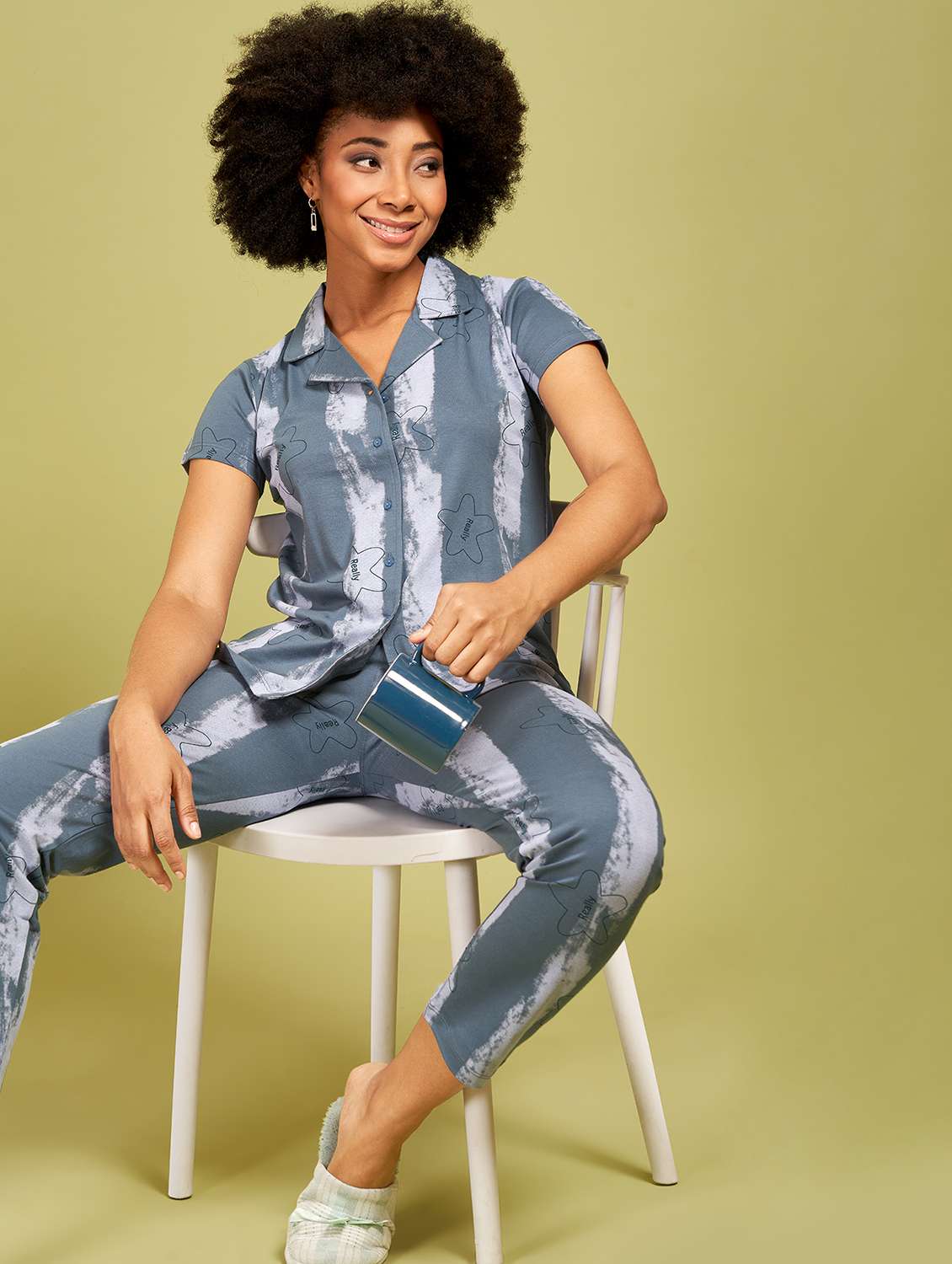 women printed nightwear pyjama set - 21915417 -  Standard Image - 5