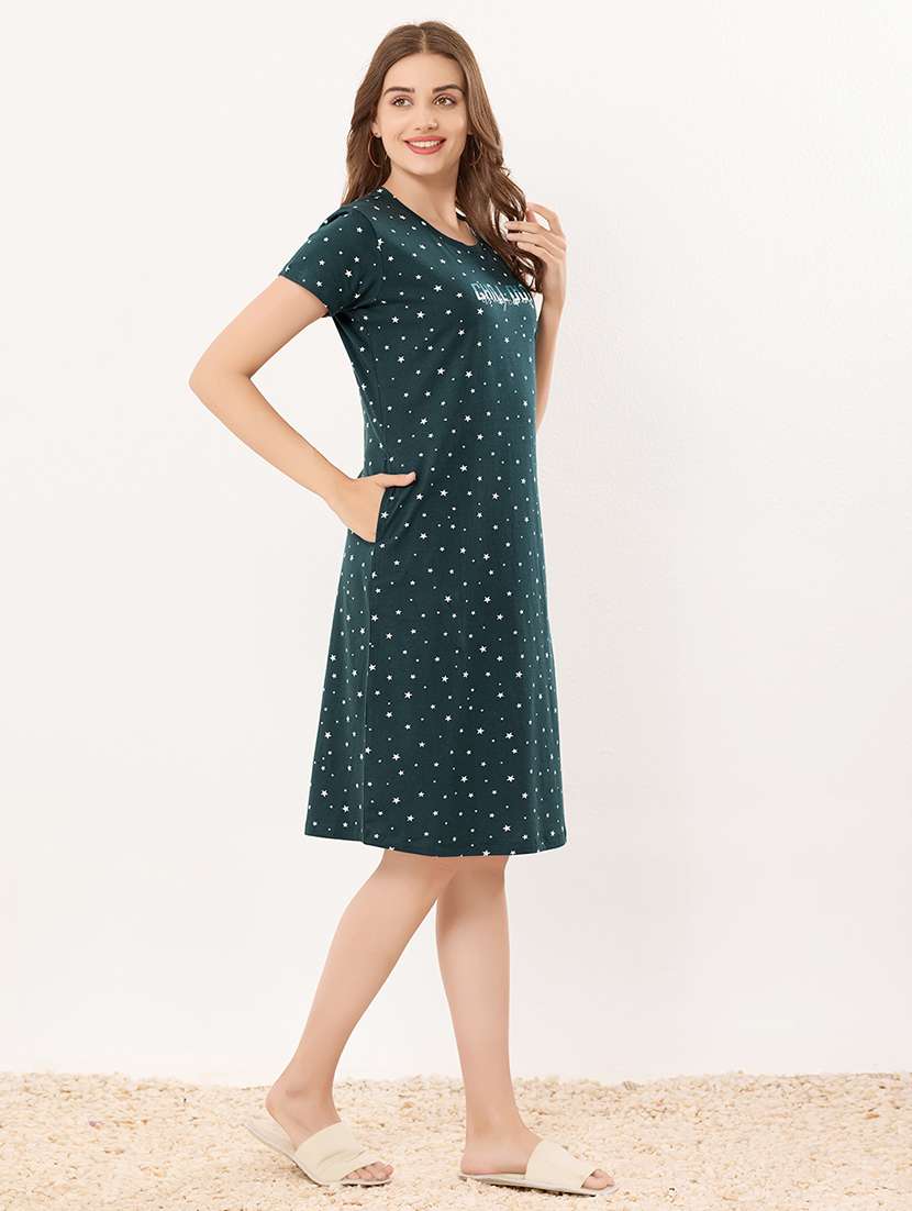 women printed short sleeve sleepshirt - 21915429 -  Standard Image - 3