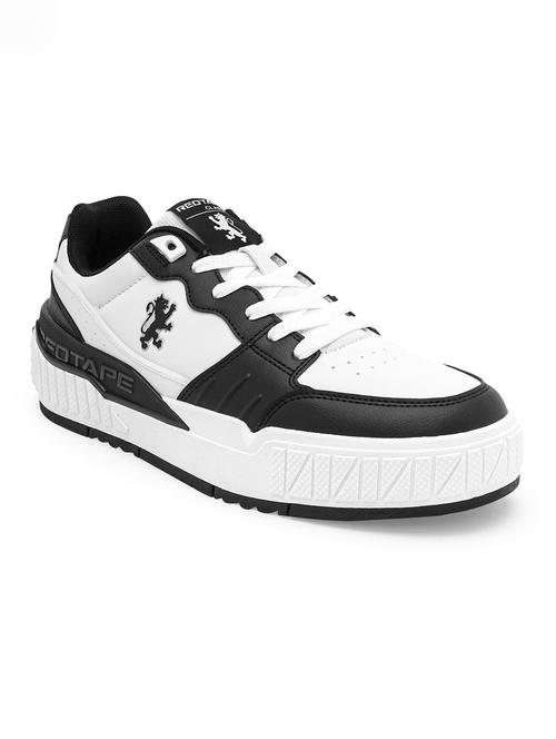 men white & black lace up sneaker - 21915520 - Standard Image - 0
