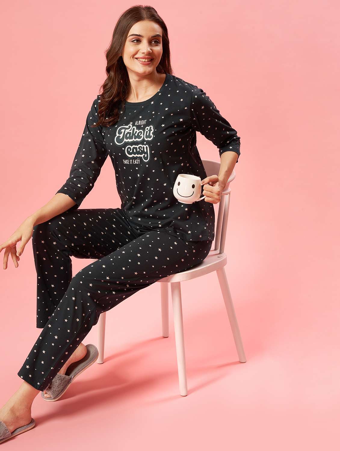 women printed nightwear pyjama set - 21915609 -  Standard Image - 3