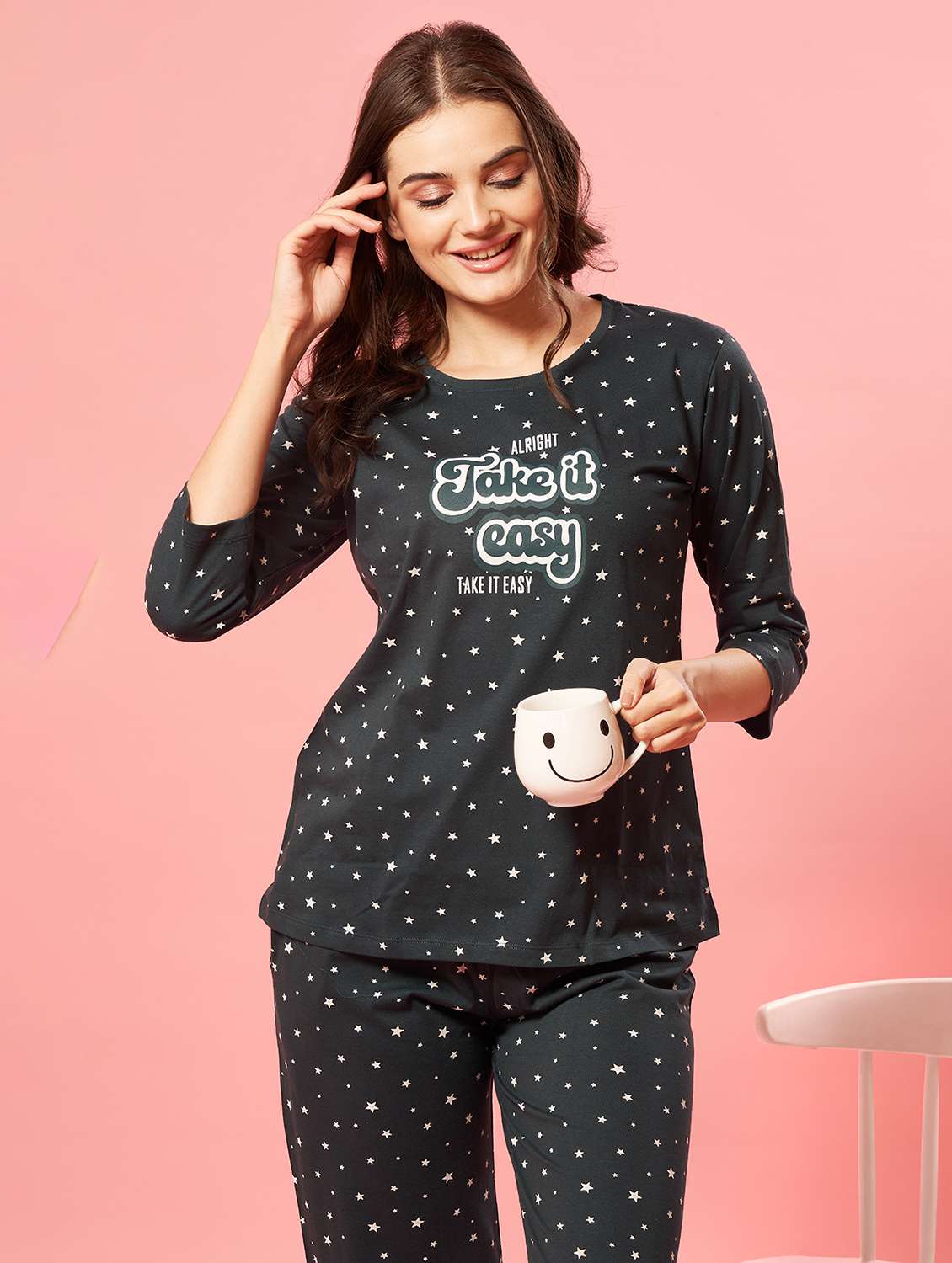 women printed nightwear pyjama set - 21915609 -  Standard Image - 5