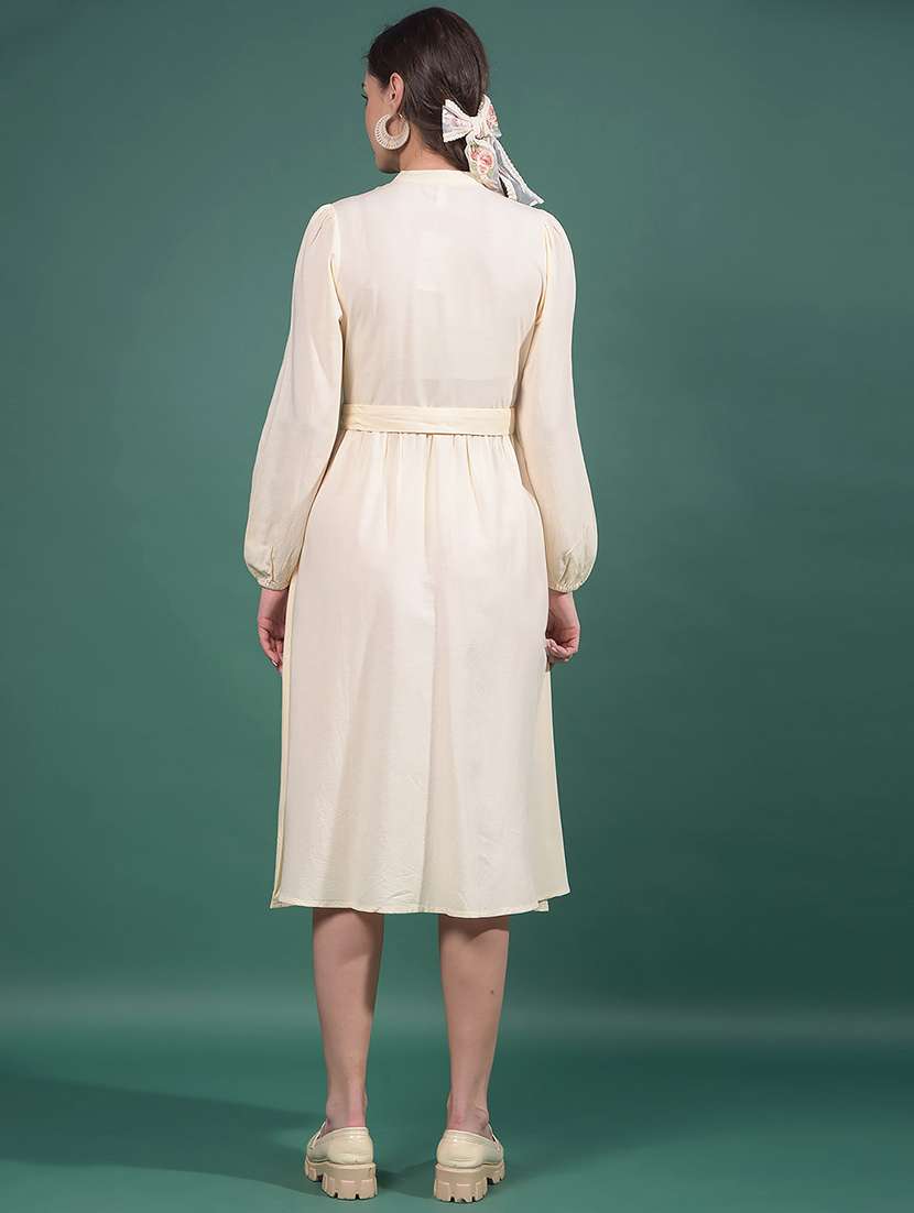 women printed puff sleeves a-line dress - 21916025 -  Standard Image - 3