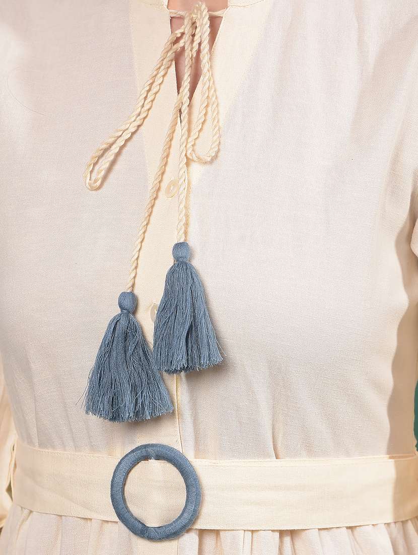 women printed puff sleeves a-line dress - 21916025 -  Standard Image - 5