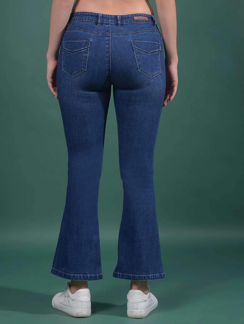 women solid mid rise bootcut jean - 21916034 -  Standard Image - 3