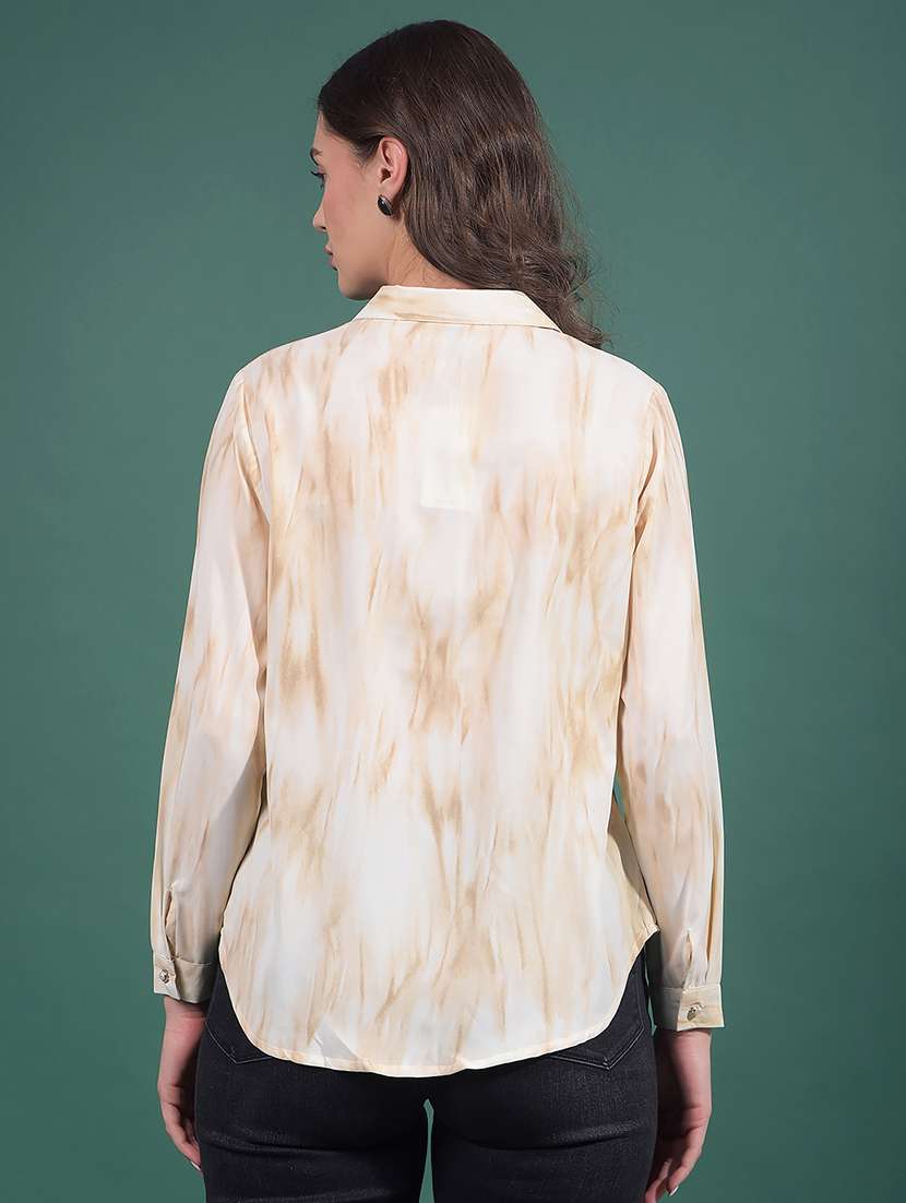 women tie & dye collared long sleeves shirt - 21916047 -  Standard Image - 3