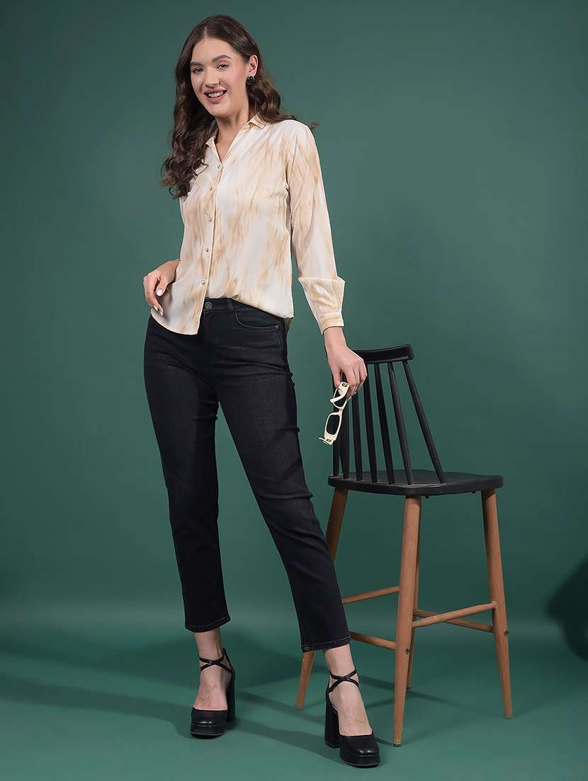 women tie & dye collared long sleeves shirt - 21916047 -  Standard Image - 5