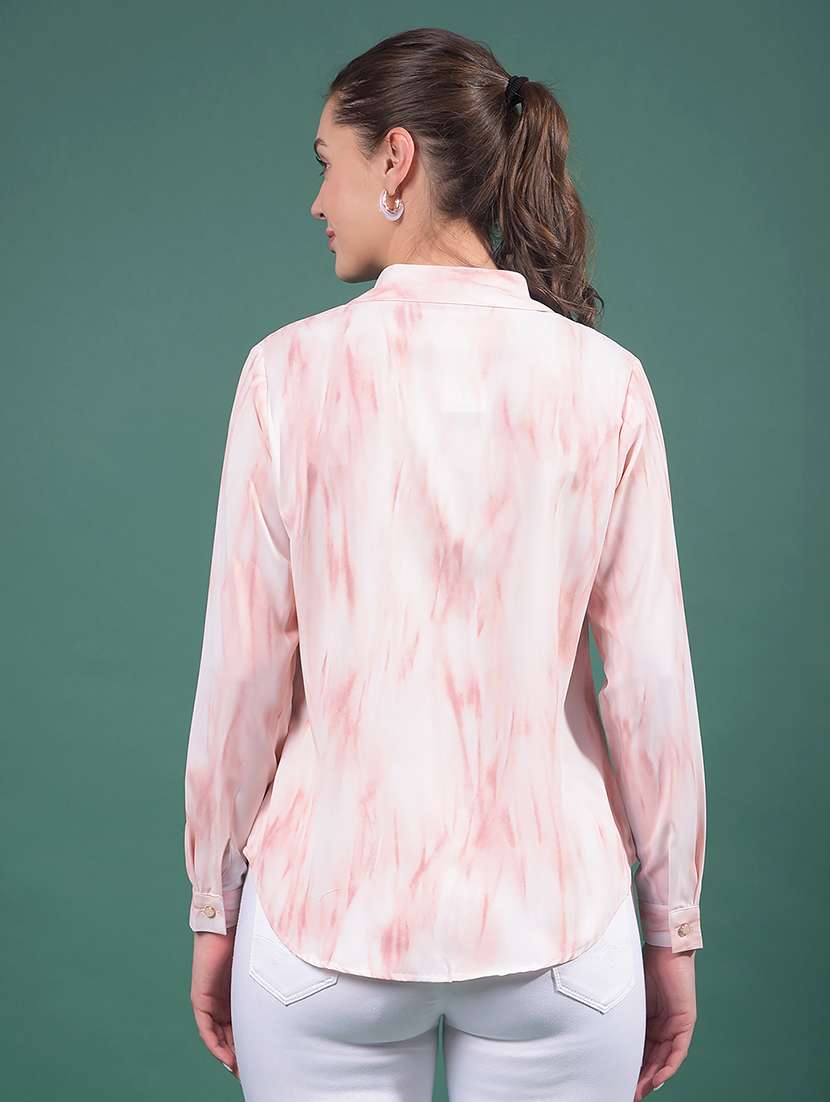 women tie & dye collared long sleeves shirt - 21916048 -  Standard Image - 3
