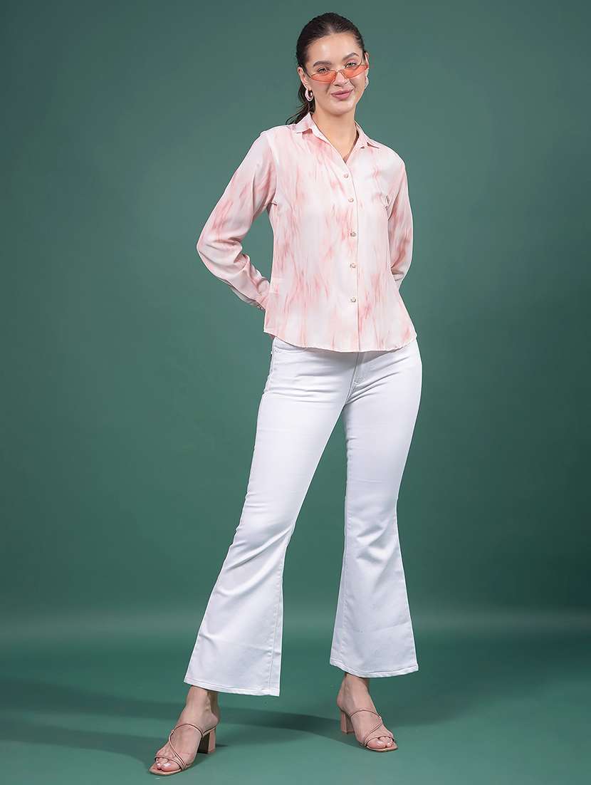 women tie & dye collared long sleeves shirt - 21916048 -  Standard Image - 5