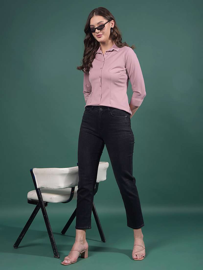 women solid collared regular shirt - 21916058 - Standard Image - 5