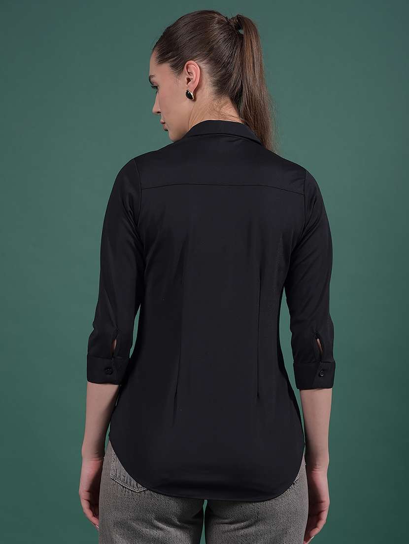 women solid collared regular shirt - 21916059 - Standard Image - 3