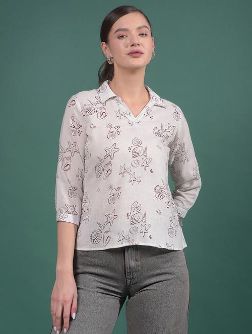 women printed collared regular top - 21916076 -  Standard Image - 0