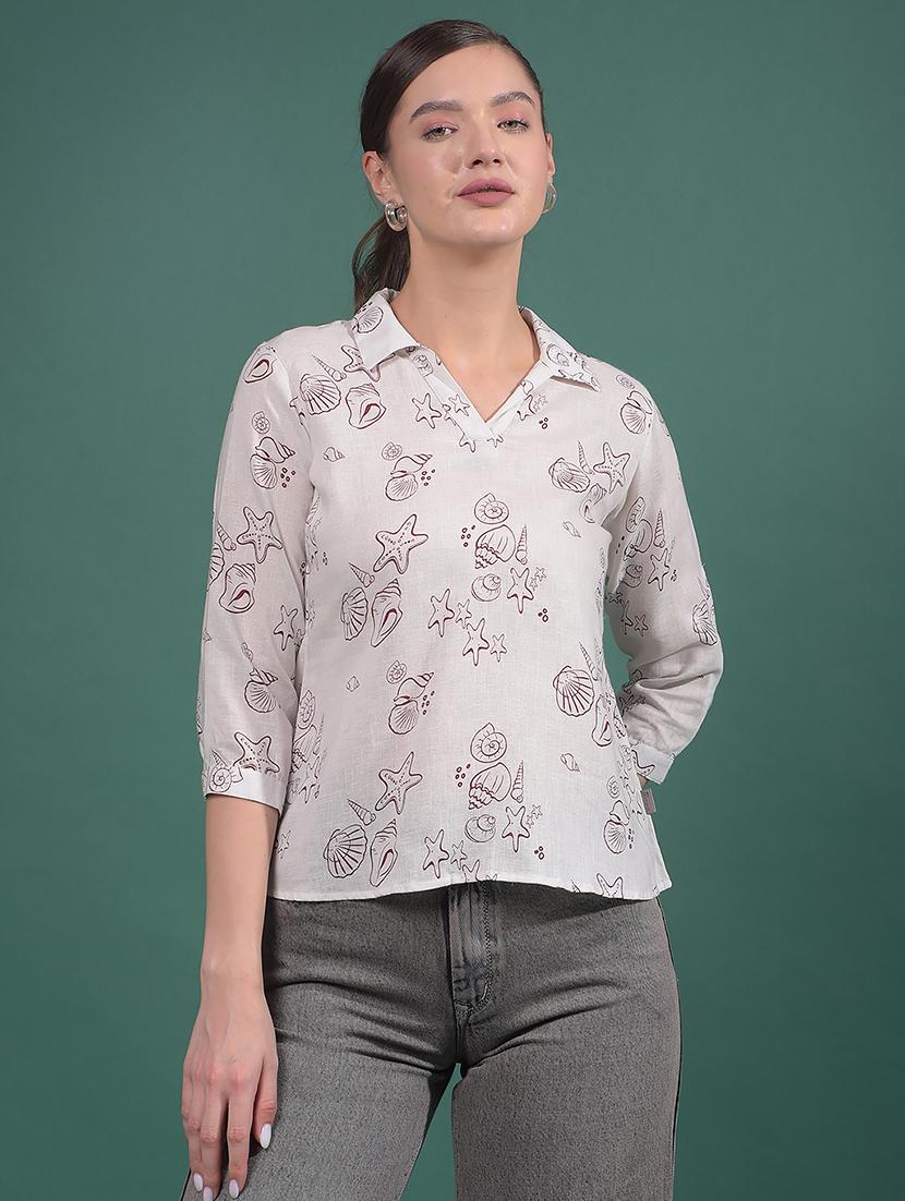 women printed collared regular top - 21916076 -  Zoom Image - 0