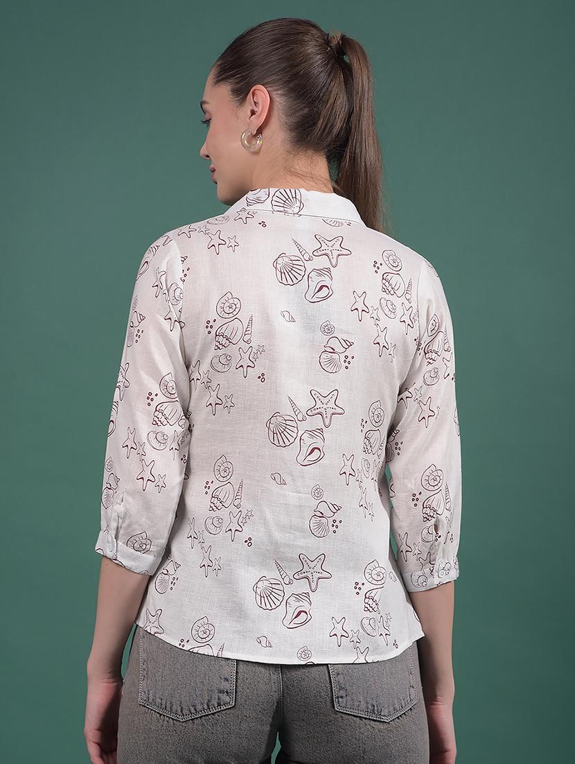 women printed collared regular top - 21916076 - Standard Image - 3