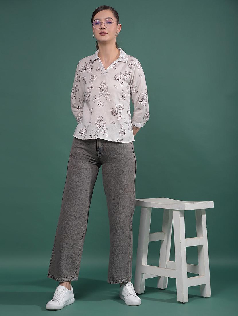 women printed collared regular top - 21916076 - Standard Image - 5